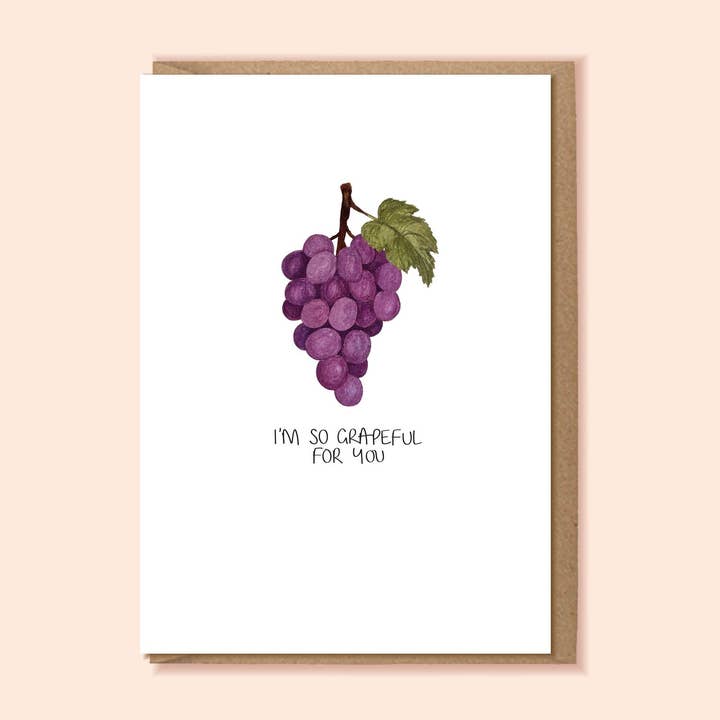 I’M SO GRAPEFUL FOR YOU A6 Card for wholesale by Jemma Leigh Design