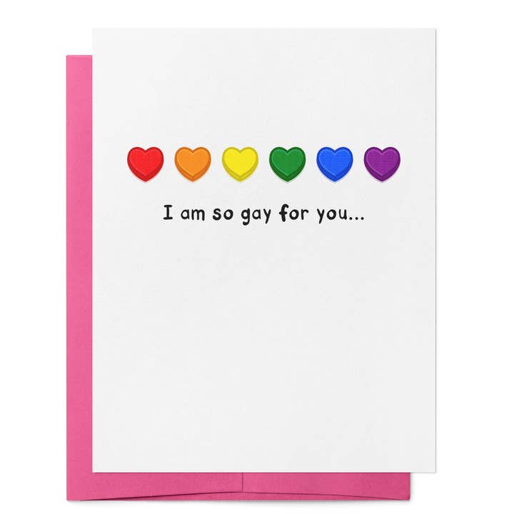 Je suis tellement gay pour toi | Carte de relation amoureuse LGBTQ+ pour la vente par That Queer Card Co
