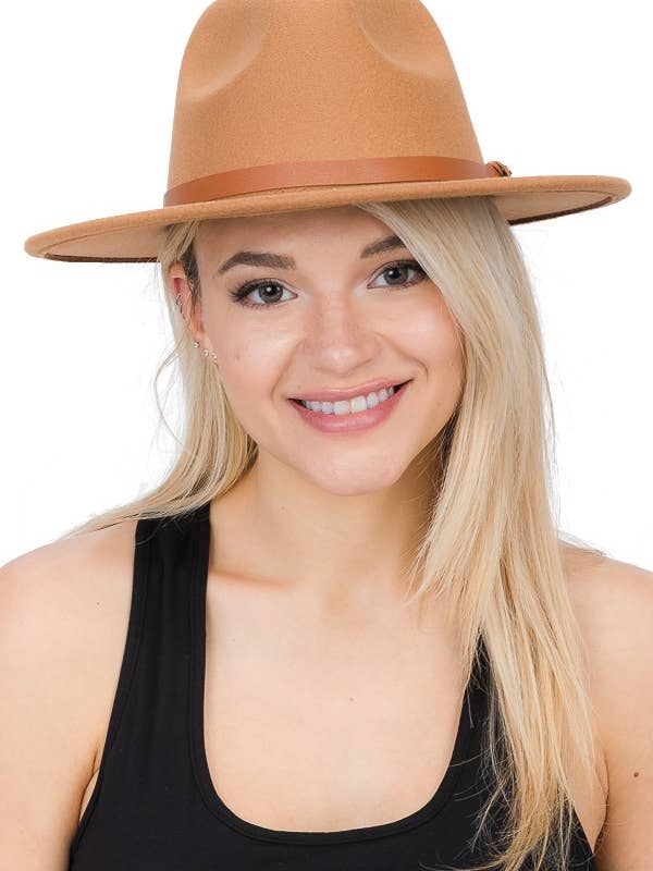 Cappello da rancher in feltro a tesa rigida standard con rifiniture monocromatiche per la vendita all'ingrosso da parte di Cap Zone