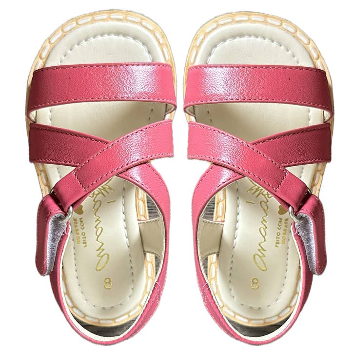 Agnes Hot Pink Leather Children’s Sandal with Buckle for wholesale by ANANAS