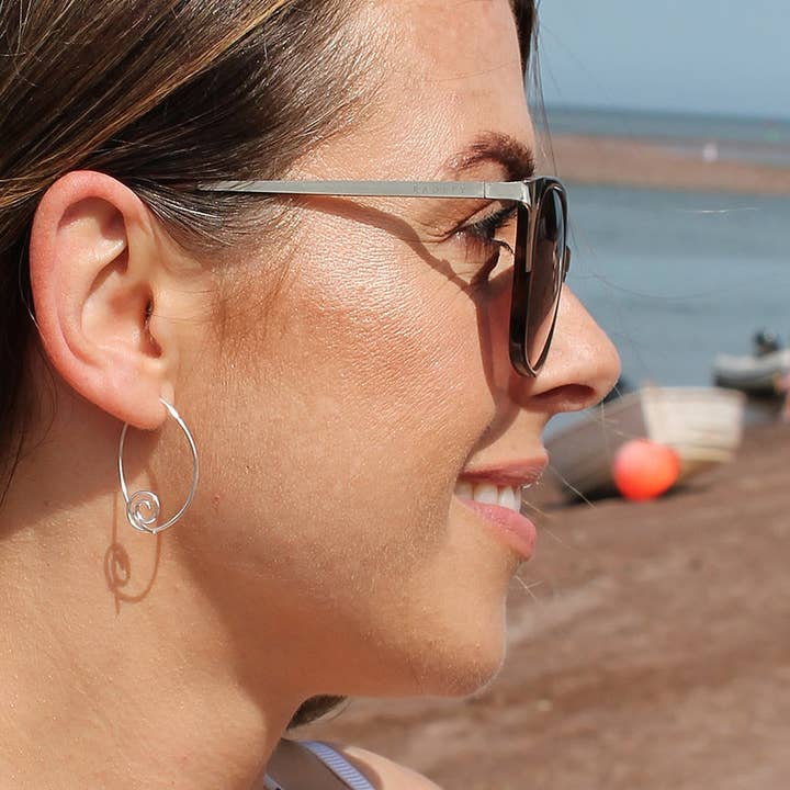 Kali Ma Designs - Sterling Silver Jewellery – wholesale Hoop earrings – Iona spiral ellipse hoops1