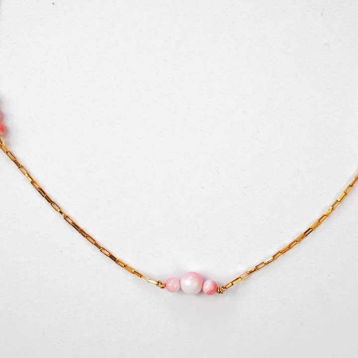 Ripple | Reiki Infused Jewelry - Wholesale Beaded/Pearl Necklace - Queen Conch Genesis Necklace