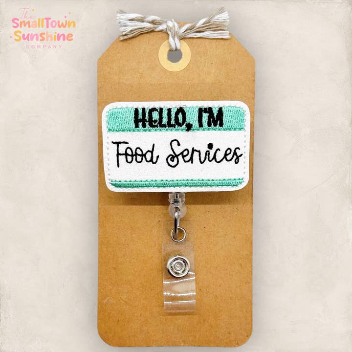 Olá, sou o Porta-Crachá de Serviços de Alimentação // Menta por atacado de The SmallTownSunshine Company