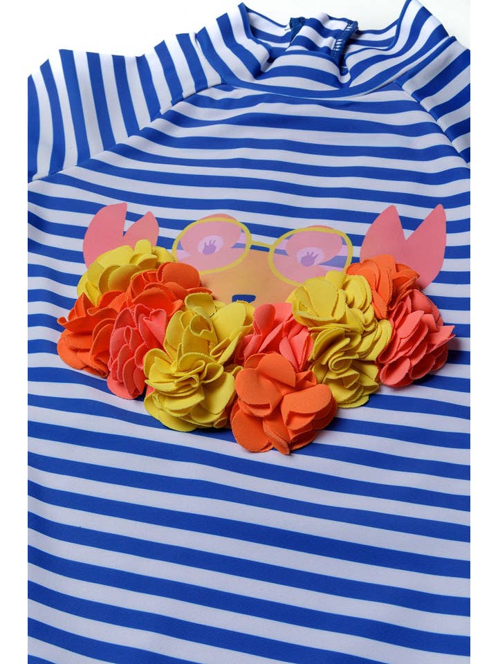 Minoti sp. z o.o. - Wholesale One Piece Swimsuit - Kids - 2 Piece Rash Suit and Hat Set with Frill