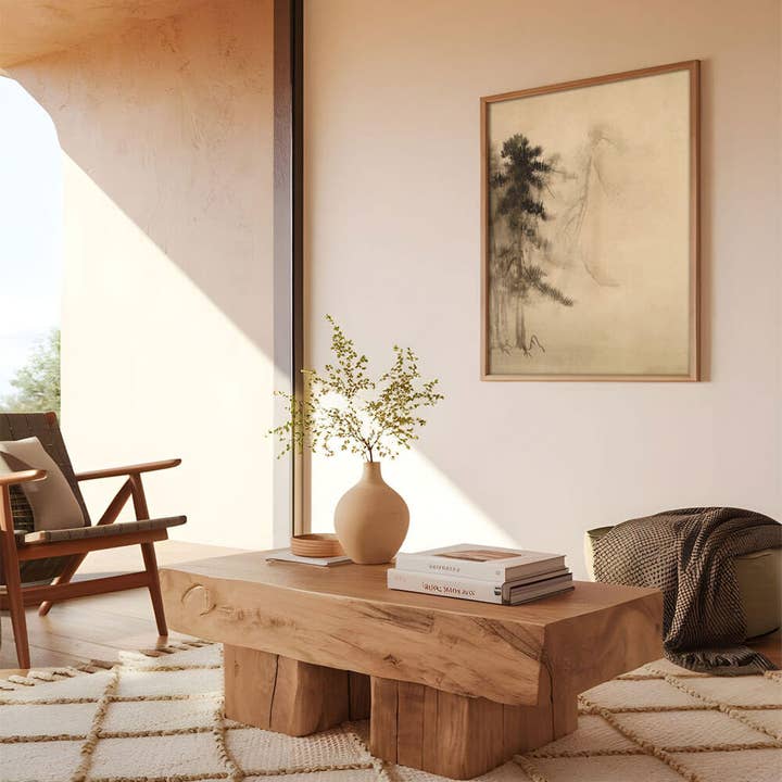 Modern Antique Prints - Wholesale Art Print - Wabi-Sabi Pine Sketch – Timeless Silence in the Mist VI1