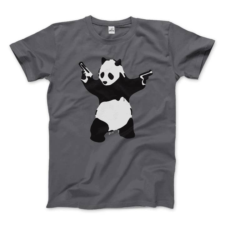 Art-O-Rama Shop - Wholesale Screen Printed T-Shirt - Women's - Banksy Pandamonium Armed Panda Artwork T-Shirt13