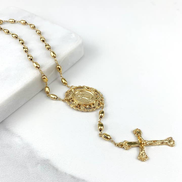Luxus Accessories - Wholesale Prayer Beads Necklace - 18k Gold Filled Beaded Divine Child Rosary