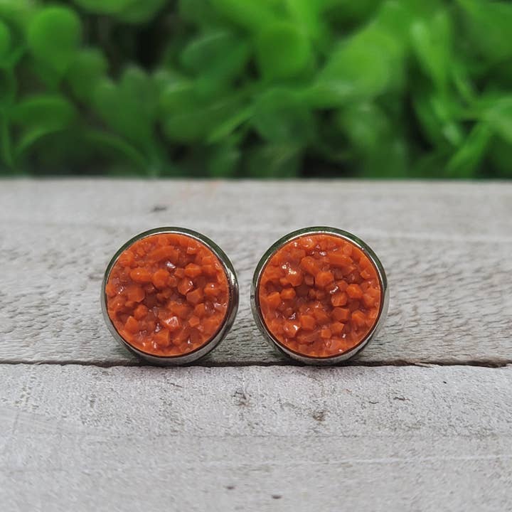 Brincos Druzy Stud Laranja por atacado de Hylidae Boutique