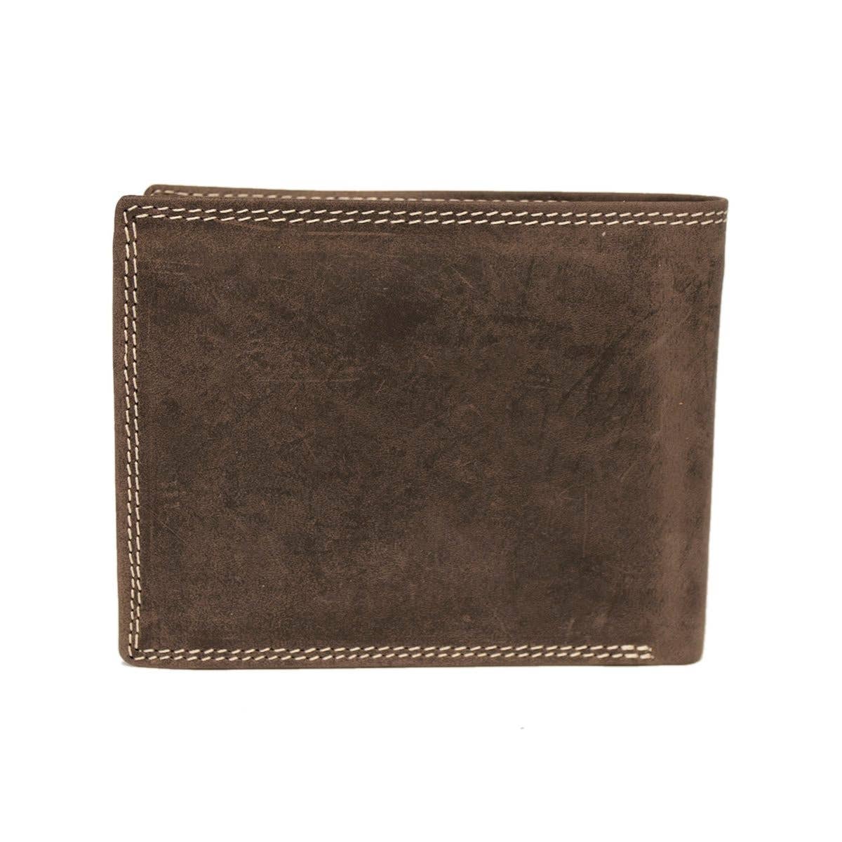 Arrigo - Wholesale Wallet - Men's - Men's Leather Wallet Dark Brown With Large Zipper Pocket4