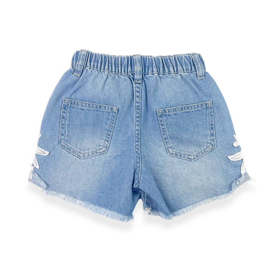 17051 Floral Lace Patch Denim Shorts for wholesale on Faire1