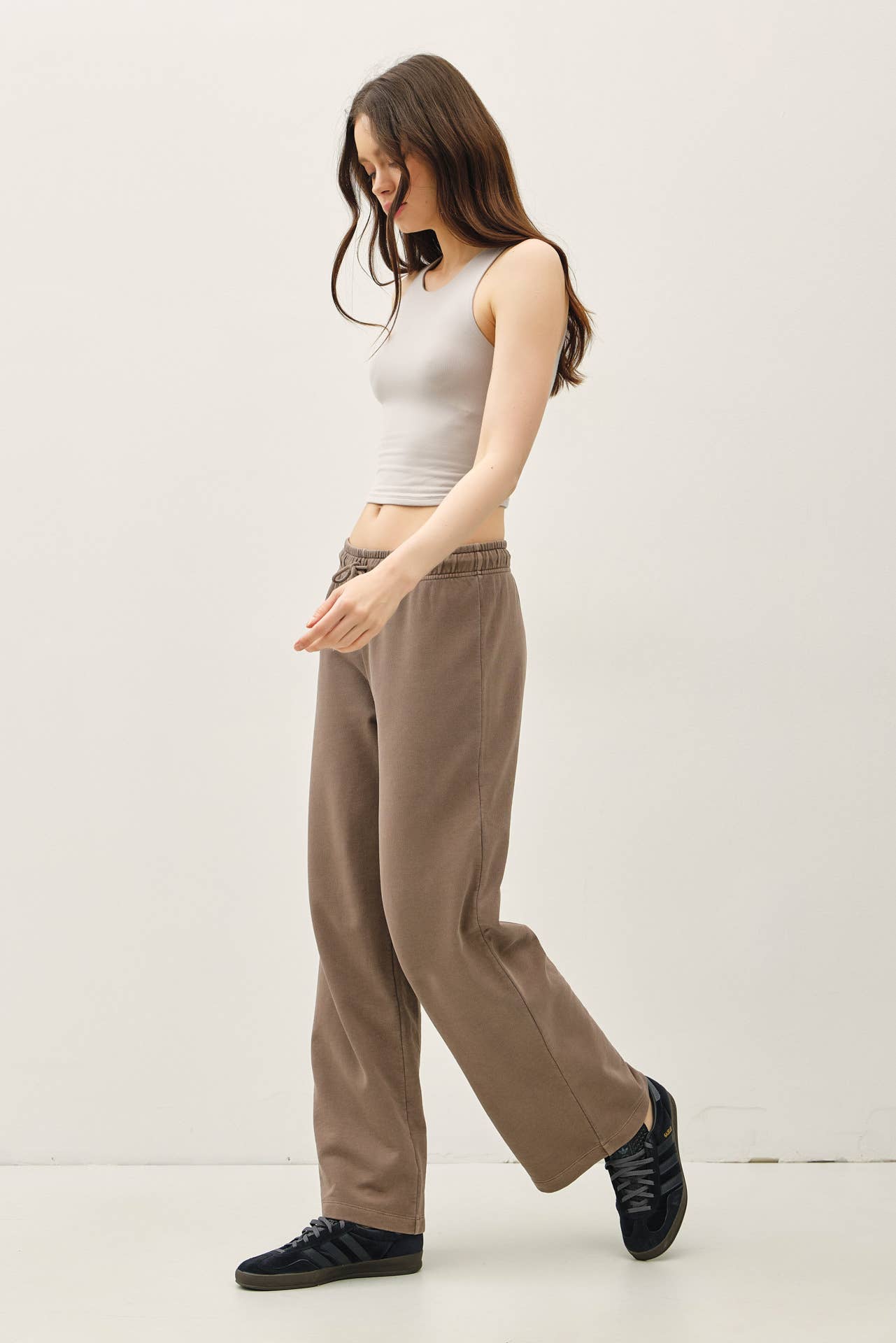 Be Cool - Wholesale Pants - Women's - ACID WASH WIDE LEG COTTON FLEECE PANTS 11