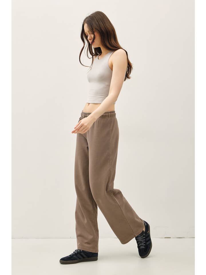 Be Cool - Vente Pantalon – femme - PANTALON LARGE EN MOLLETON DE COTON DÉLAVÉ À L'ACIDE11