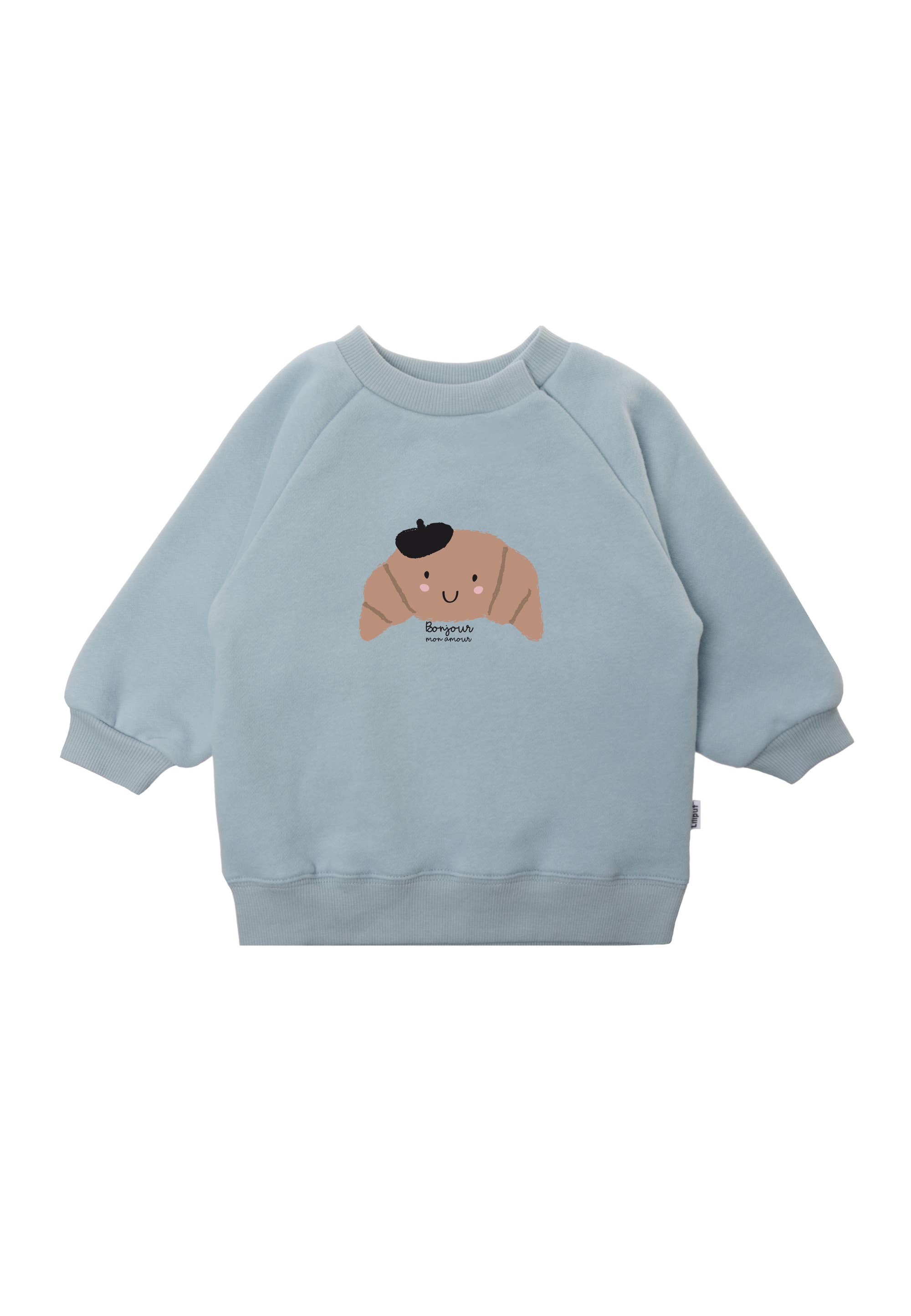 Liliput - Wholesale Sweatshirt - Kids - Light blue sweatshirt with "Croissant" print