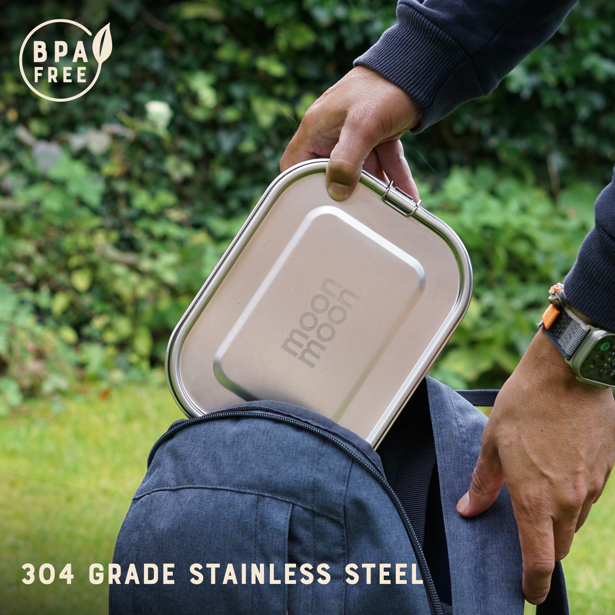 Moonmoon – wholesale Lunch bag/box – Stainless Steel Lunch Box | 1.4 Litre Leakproof Metal Bento 3