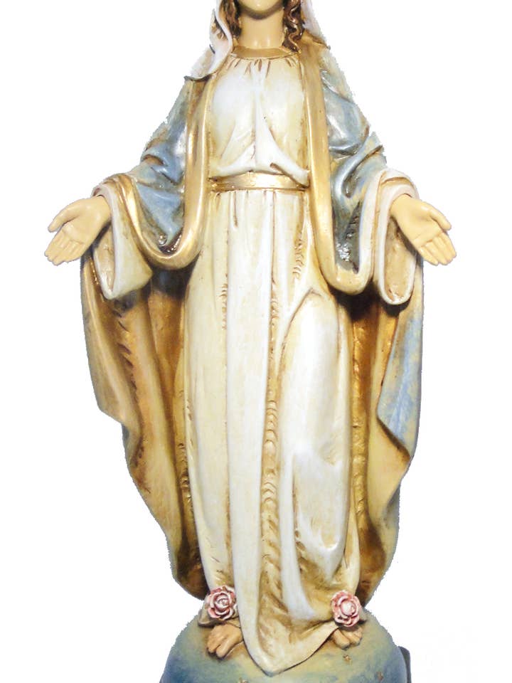 Miraculous Madonna statue cm. 20 in wood pulp for wholesale by Costa Articoli Religiosi