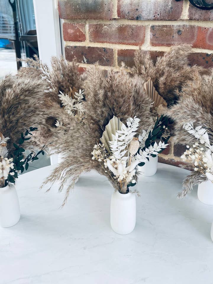 Pampas grass bouquet dried flower arrangement boho wedding table decor rustic centerpiece cafe decor gift for her neutral home decor for wholesale by DemiVi Style