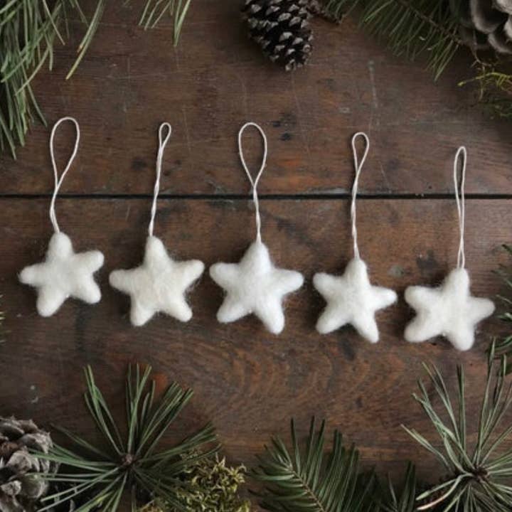 House of Moss - Wholesale Ornament - Felted Wool Star Ornament
