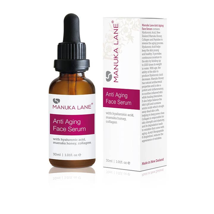 Manuka Lane - Wholesale Facial Serum/Concentrate - Anti Aging Face Serum with Hyaluronic Acid, Manuka Honey, & Collagen (30ml)