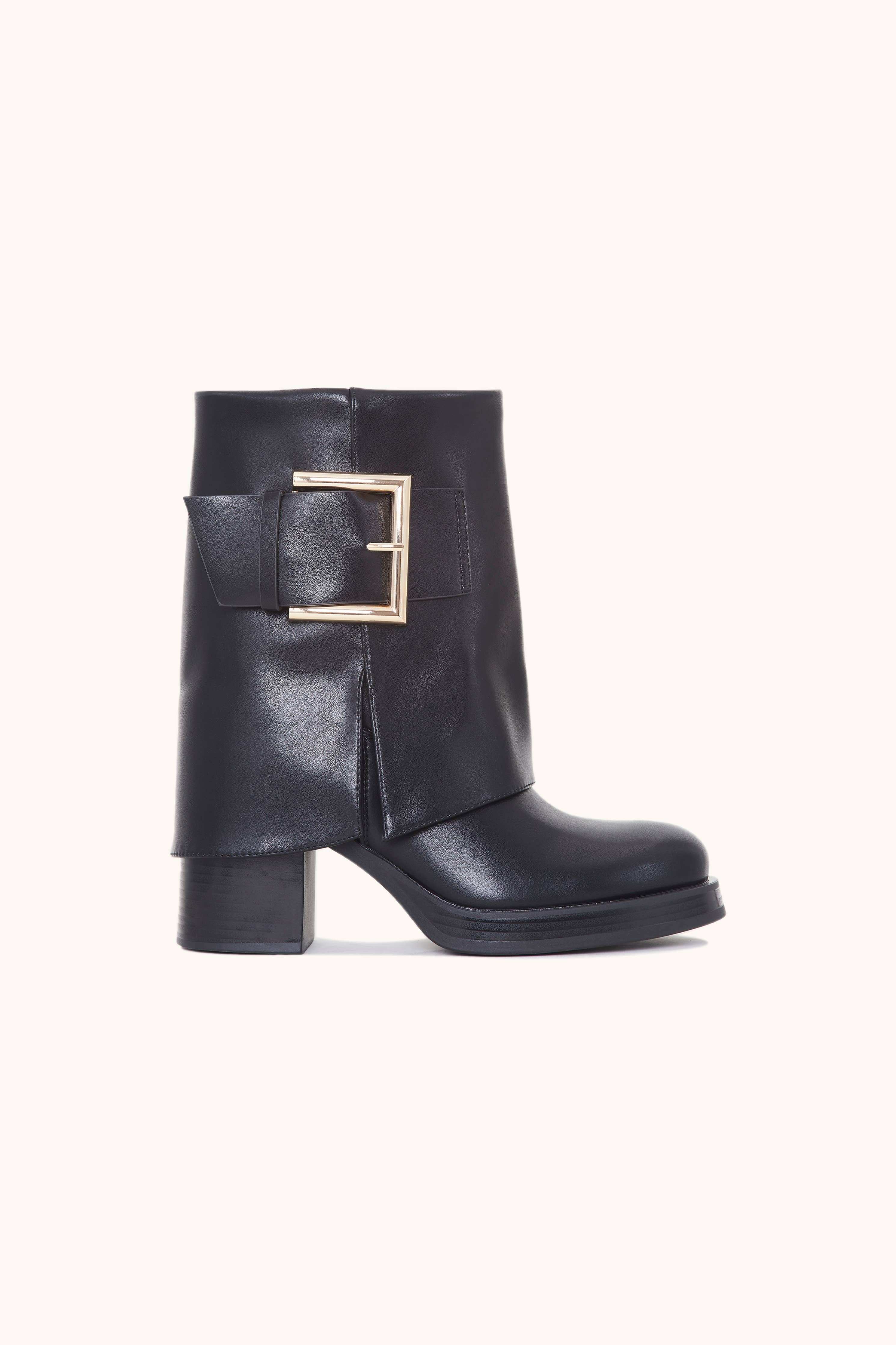 Stephan Paris - Wholesale Booties - Women's - Leather Ankle Boots with Gold Buckle C-3471