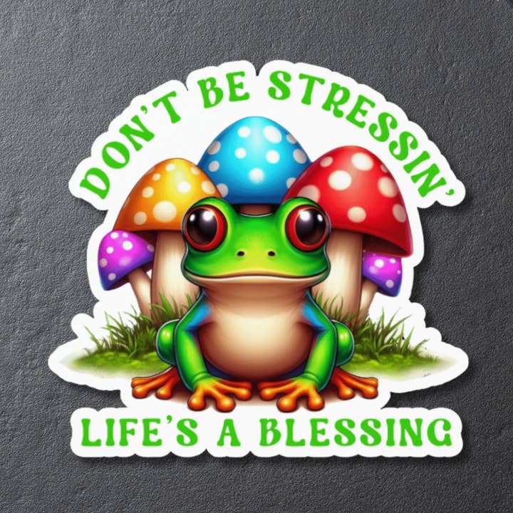 Funny Sarcastic Mental Health Inspired Stickers | Frog Decal for wholesale by Stormy Vision