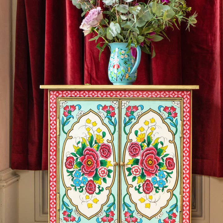 Rikisha Hand Painted Cupboard and other Purchase Wholesale cupboard. Free Returns & Net 60 Terms on Faire trending on Faire.