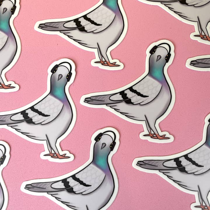 quirky burp illustrations - Wholesale Sticker - NYC Pigeon Waterproof Vinyl Sticker2