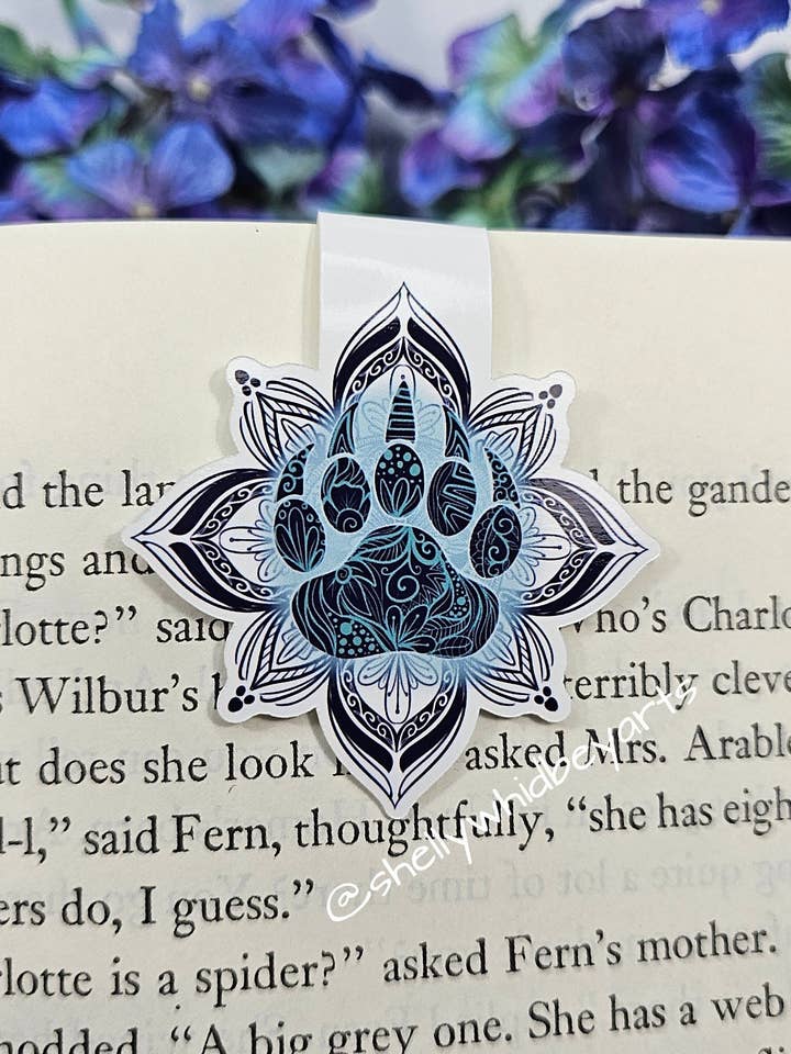 Beautiful Bear Paw Mandala Magnetic Bookmark for wholesale by Shelly Whidbey Arts