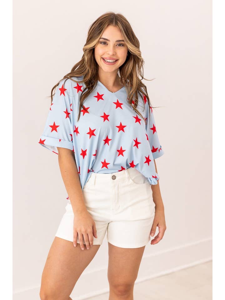 The Cara Light Blue Stars for wholesale on Faire