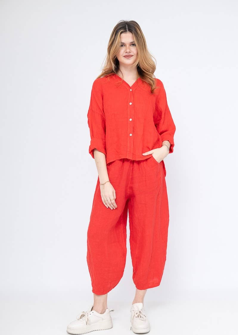 LINEN & COTTON HOUSE - Vente Chemise à col boutonné – femme - CHEMISE EN LIN. 48902 NINA6