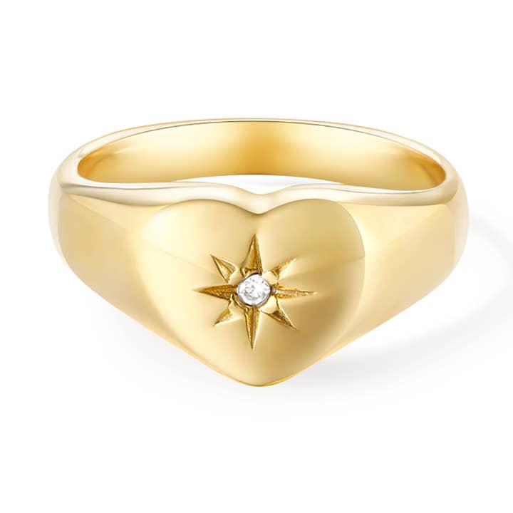 Solare Heart Zegelring - Geelgoud voor wholesale door Glacier Mist