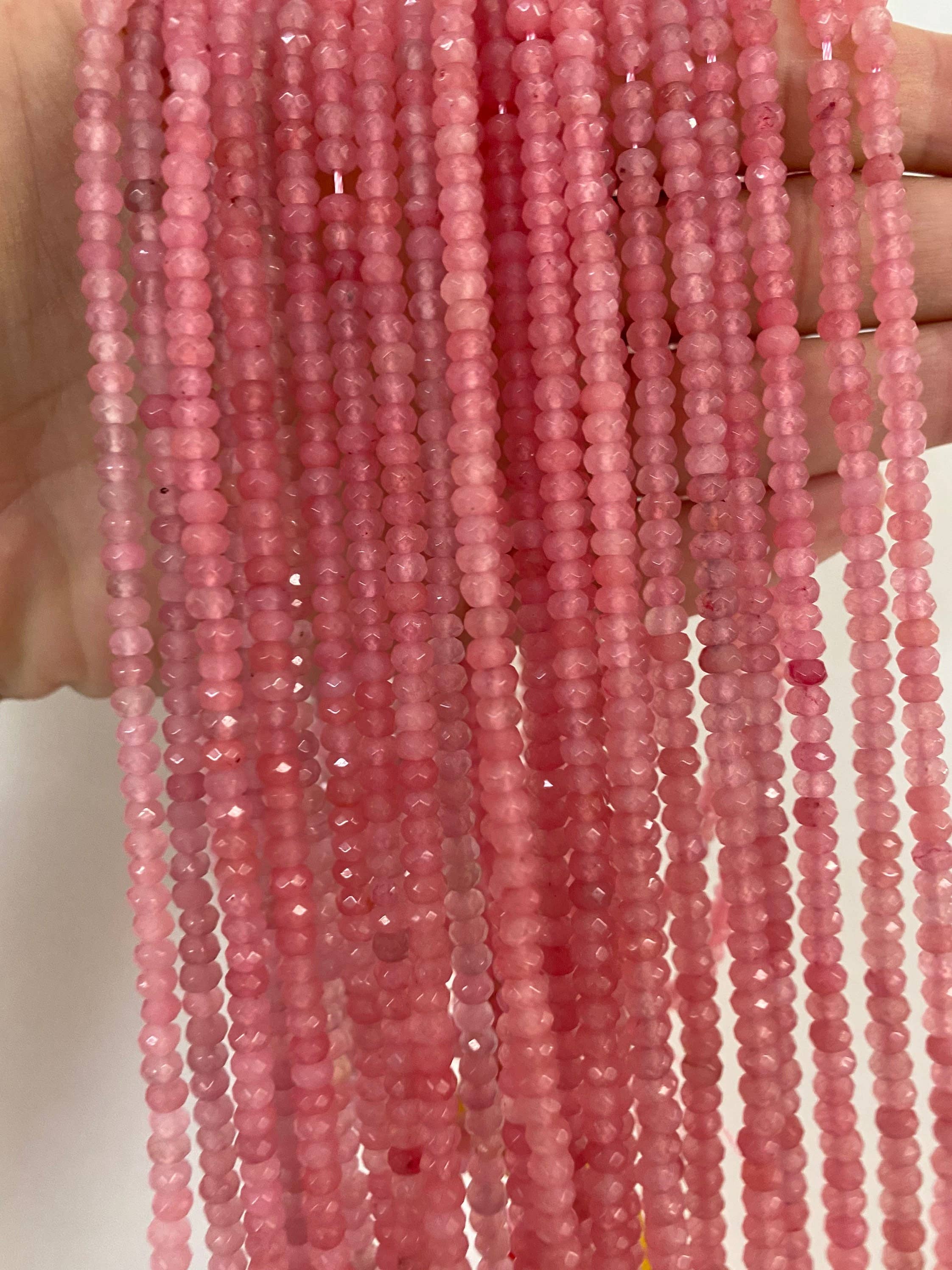 The Bead Bazaar - Wholesale Beads - Multicolor Bright Faceted Spacer Accent Beads, Dyed Jade Rondelle Beads, Small Beads, Bulk Beads For Jewelry Making, Jewelry Supplies, Disc Beads5