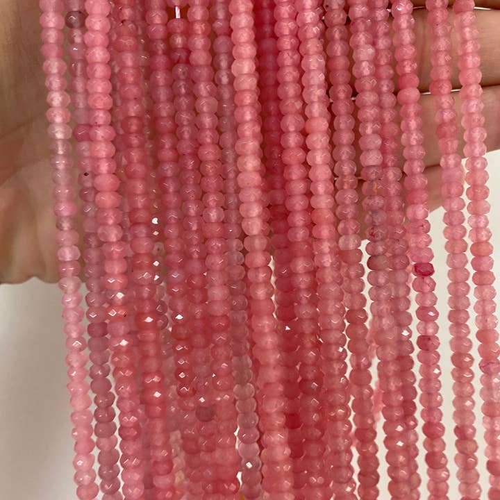 The Bead Bazaar - Wholesale Beads - Multicolor Bright Faceted Spacer Accent Beads, Dyed Jade Rondelle Beads, Small Beads, Bulk Beads For Jewelry Making, Jewelry Supplies, Disc Beads5