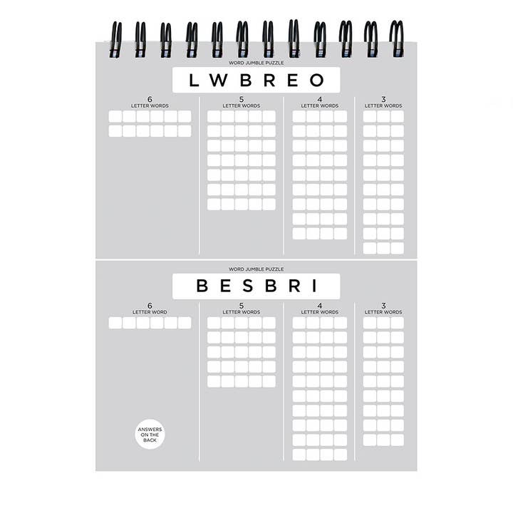 TF Publishing - Paper Goods - Vendita all'ingrosso Puzzle - Adulti - Blocco puzzle a spirale del libro puzzle di parole Jumble4