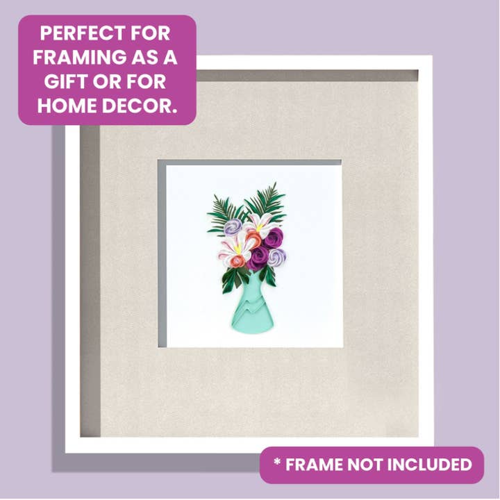 Second Nature Ltd - Wholesale Everyday Greeting Card - Flower Vase - Quilling Card, Handmade Greeting Card