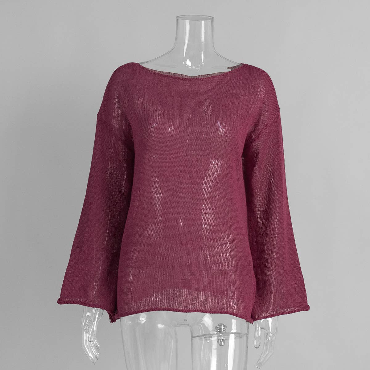 Hope & Sunshine - Wholesale Knit Top - Women's - Hollow Knit Bell Sleeve T-Shirt For Women5