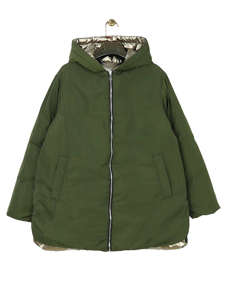 Attrait Paris - Wholesale Coat - Women's - Reversible mid-length jacket with zip19