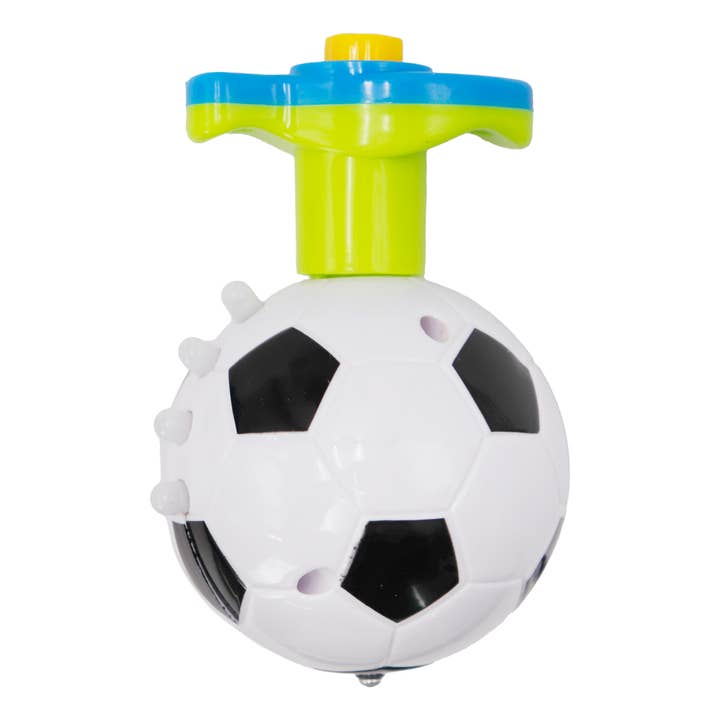 Cap Zone - Wholesale Classic Toy - Kids - Soccer Football LED Music Playing Spinning Top