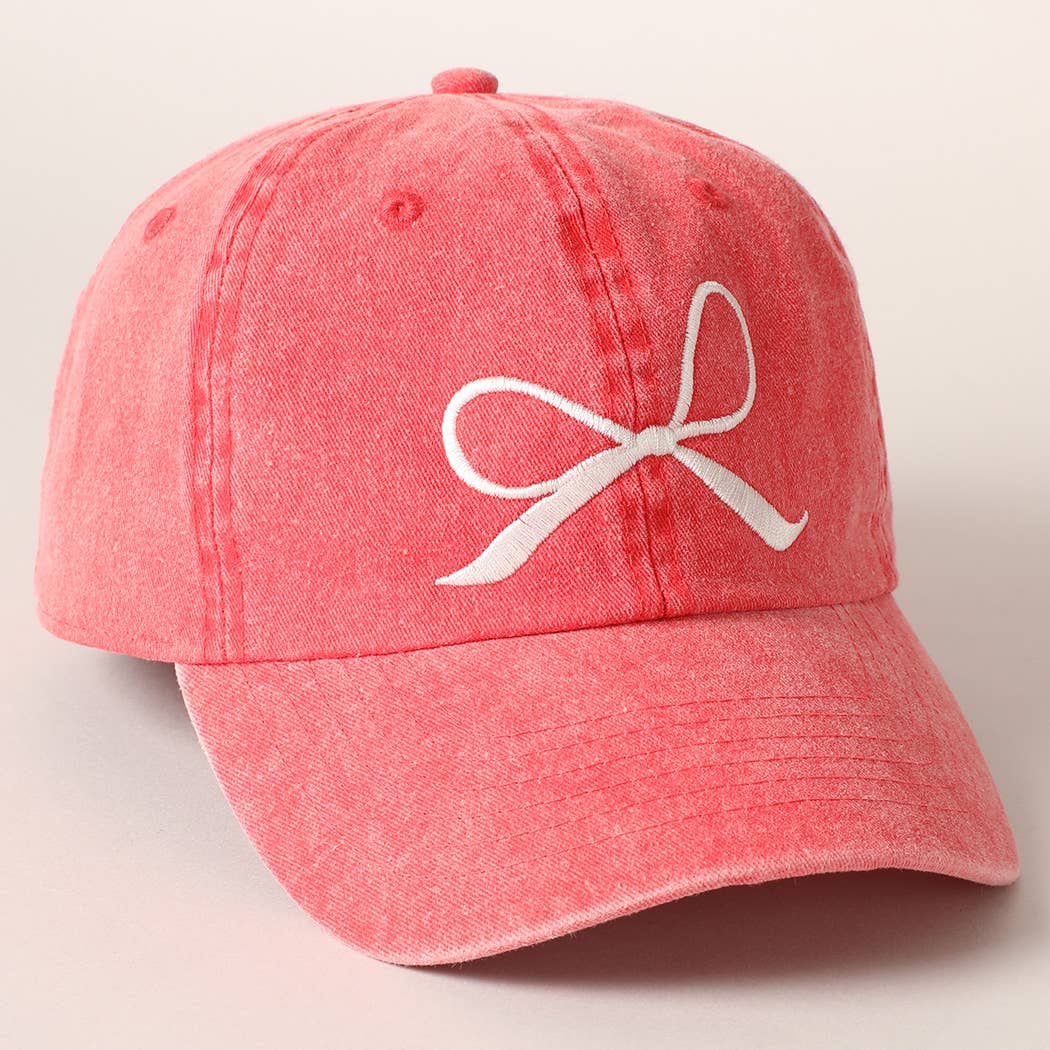 Fashion City - Wholesale Baseball Cap - Women's - Bow Embroidered Cotton Baseball Cap6