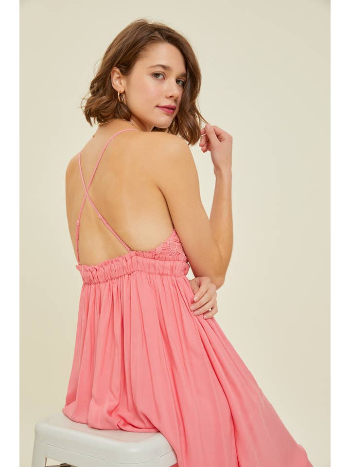 Heyson - Wholesale Dress - Women's - ED5199 CROCHET LACE MAXI DRESS