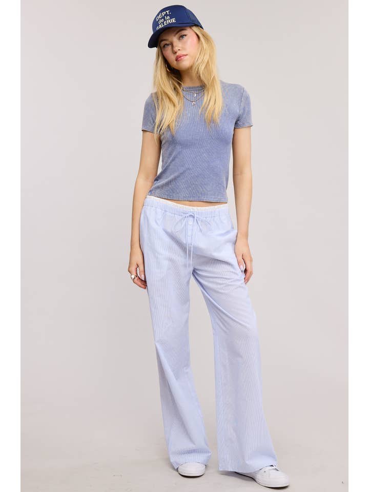 Mimosa - Wholesale Knit Top - Women's - Garment Dye Wash Short Sleeve Knit Top