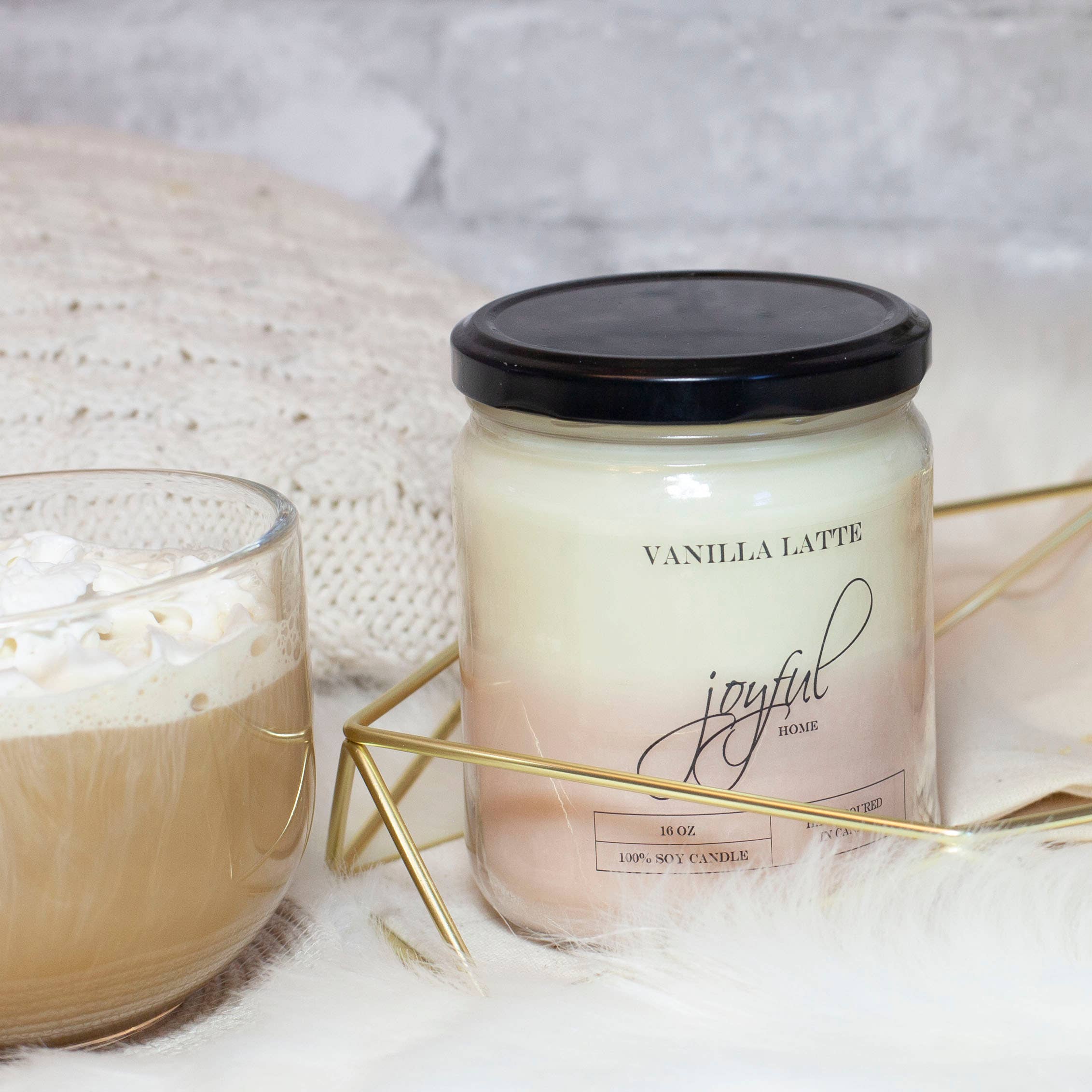 Joyful Home Inc. - Wholesale Jar/Filled Candle - Vanilla Latte Soy Candle 8 oz1