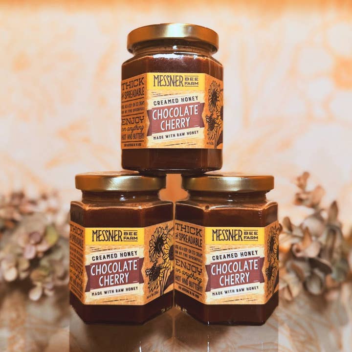 Messner Bee Farm - Wholesale Honey - Chocolate Cherry Creamed Honey / 9oz. / DISCONTINUING 1