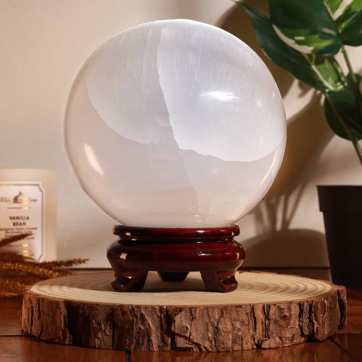 Natures Artifacts Inc - Wholesale Spiritual Stone/Crystal - Selenite Sphere XL | Crystal Sphere 8