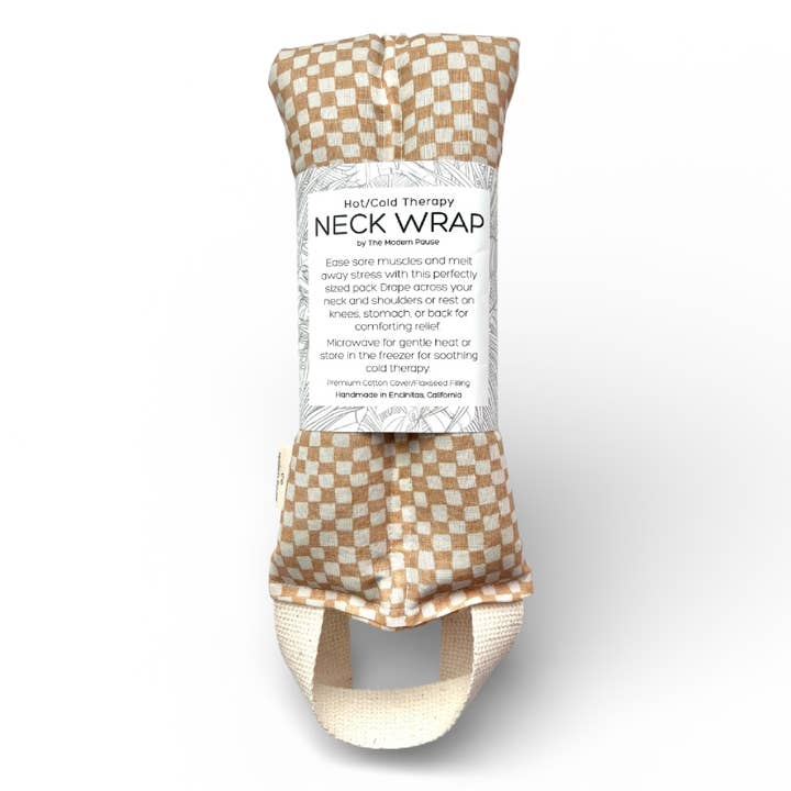 Neck Wrap - Checkers in Clay for wholesale by The Modern Pause