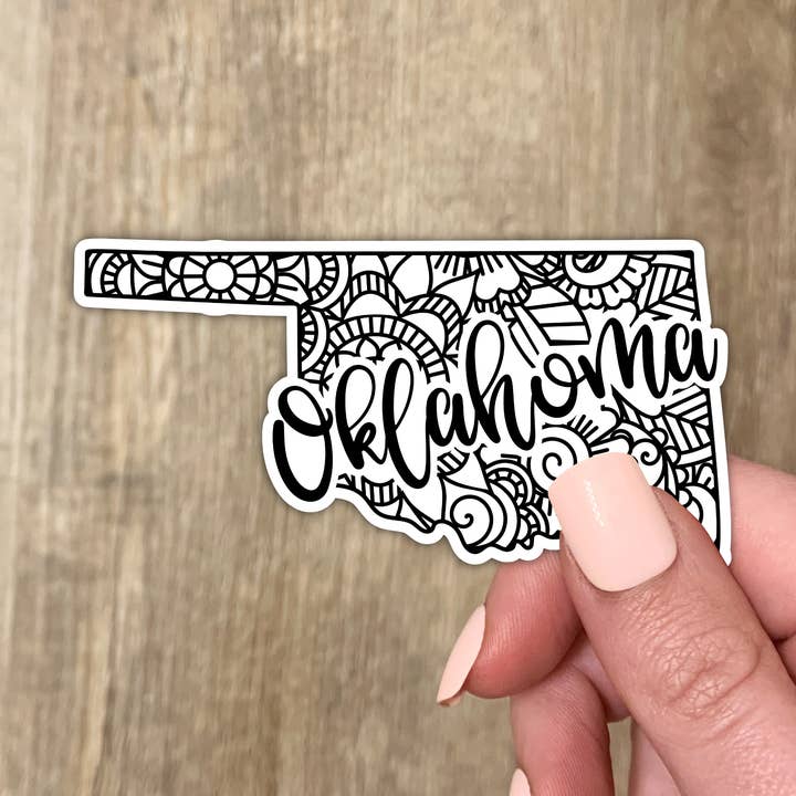 Oklahoma Mandala Sticker (20 Color Options) for wholesale by The State Stickers