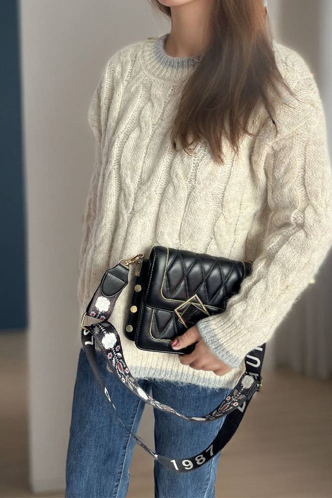 UNISHE – Top de malha - Mulher por atacado – Camisola de tricô com gola redonda ZK23334