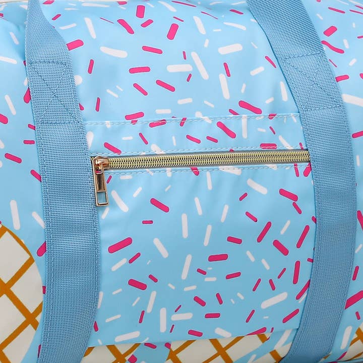 sassy kids palace - Wholesale Weekender Bag - Kids - Ice Cream Pattern Canvas Duffle Bag