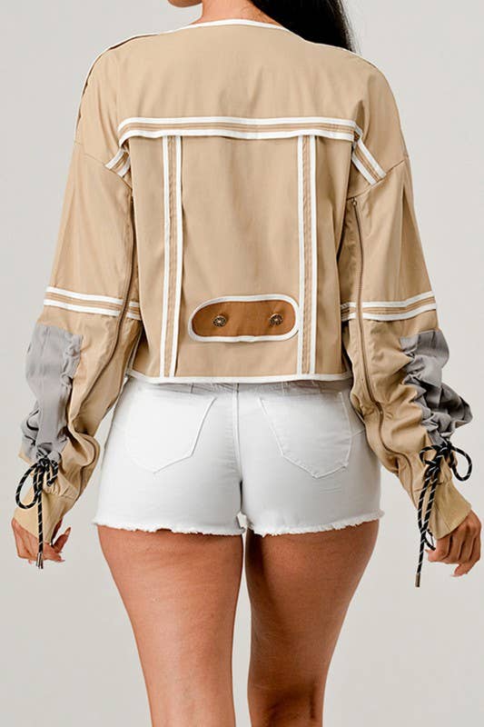 NEWGENS - Wholesale Jacket - Women's - NT1035A Mixed Media Corset Jacket and Crop Top Set4