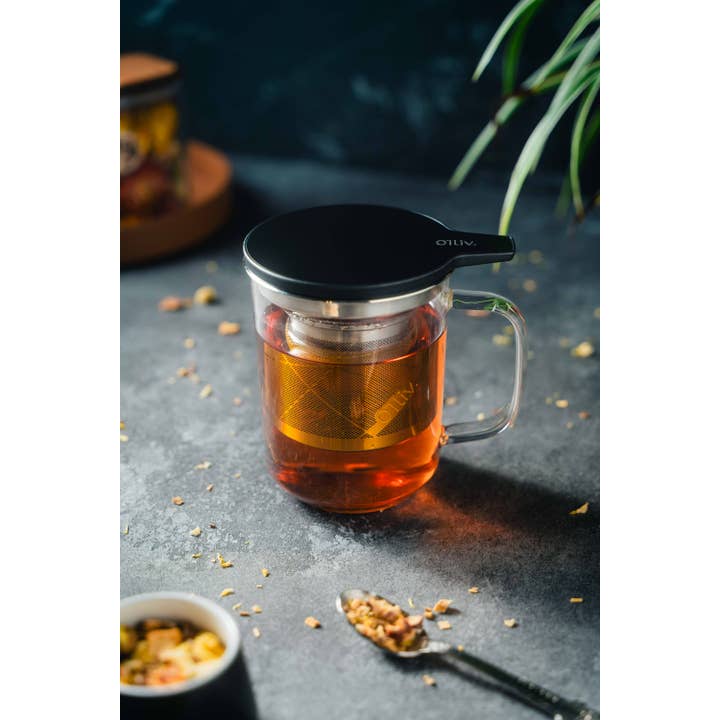 01living Ltd - Vendita all'ingrosso Servizi da tè - Tazza da tè da scrivania con infusore in acciaio inossidabile 400 ml / 13,5 oz1