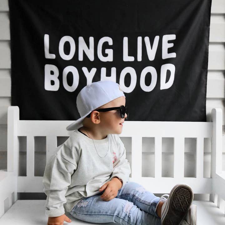 Cherrypick - Wholesale Banner - Kids & Baby - Long Live Boyhood Banner | Boys Room Fabric Wall Sign